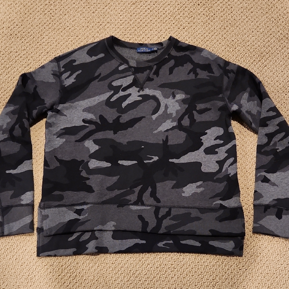 Ralph Lauren Black and Gray Camouflage Sweatshirt